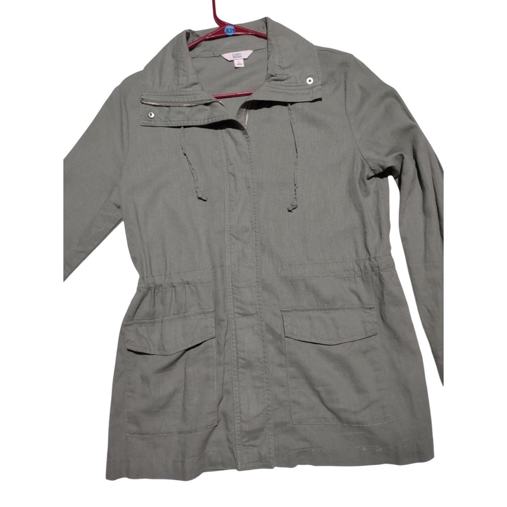 Croft & Barrow Womens‎ Olive Green Linen Blend Utility Field Jacket Size Small